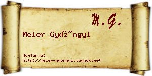 Meier Gyöngyi névjegykártya